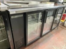 True 73” 3 Glass Door Back Bar Cooler, Refrigerator