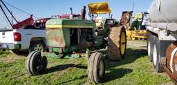 JD 4030 TRACTOR, 80 HP, SOLID REAR TIRES, 3PT HITCH, QUAD TRANS, DIESEL, 54