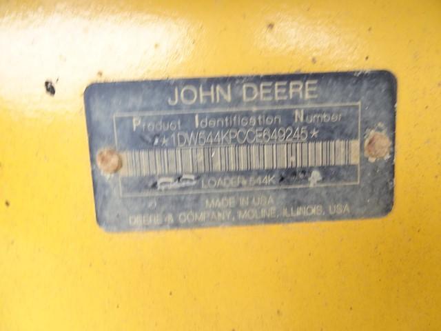 2013 JOHN DEERE Model 544K Rubber Tired Loader, s/n 649245, powered by JD diesel engine and