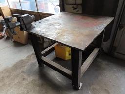Metal Shop Table, with vise (McKeesport) (Caraco)