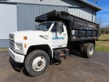 1992 FORD Model F-800 Single Axle Dump Truck, VIN# 1FDXK84A8NVA07925, powered by Ford 6 cylinder,
