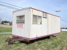8' x 20' Single Axle Office Trailer, equipped with single office, single man door, window air