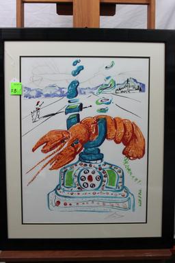Salvador Dali, Cybernatic Lobster Telephone, lithograph, 21-3/8" x 28-1/4",