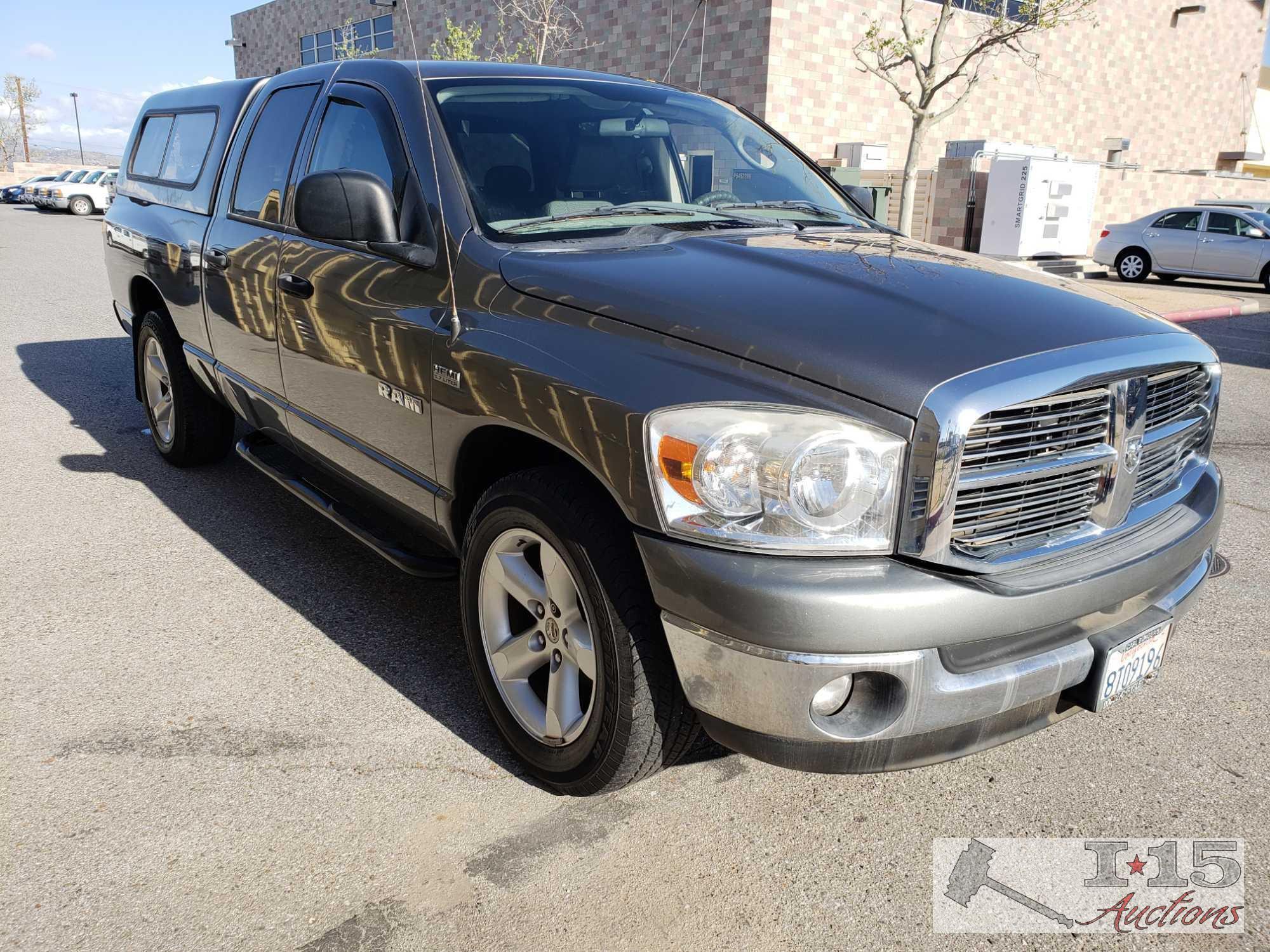 2008 Dodge Ram 1500 with camper shell Current Smog, ONLY 22,XXX MILES
