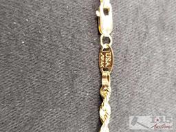 14k Gold Necklace and 14k Gold Bracelets