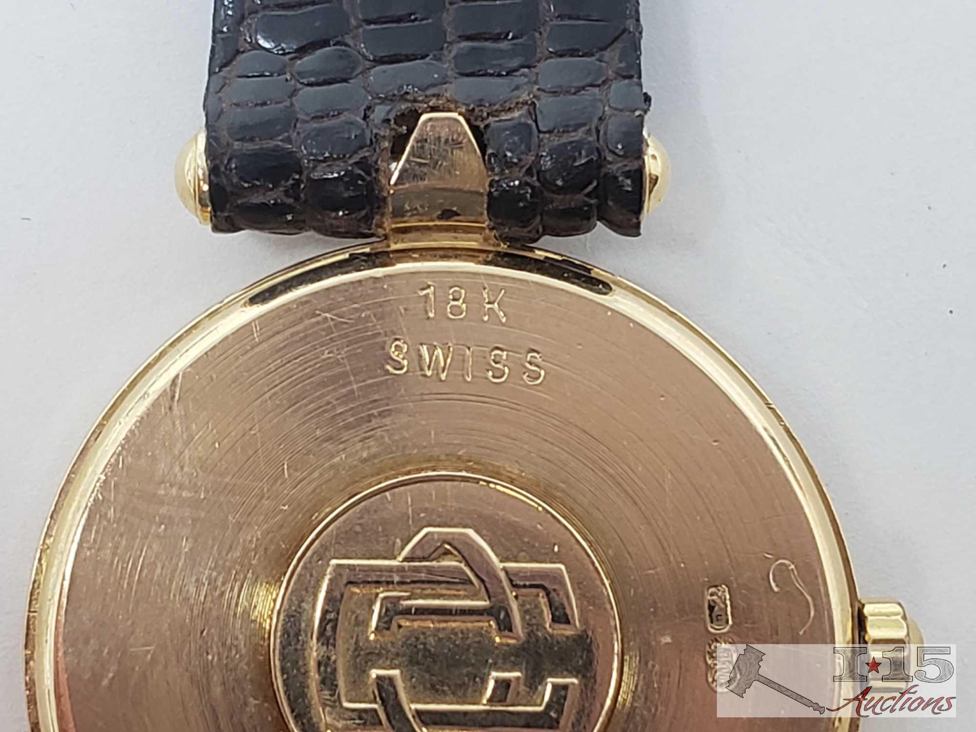 Ladies Van Cleef & Aprels 18k Gold Watch with Accent Diamonds - Appraised Value $4,500