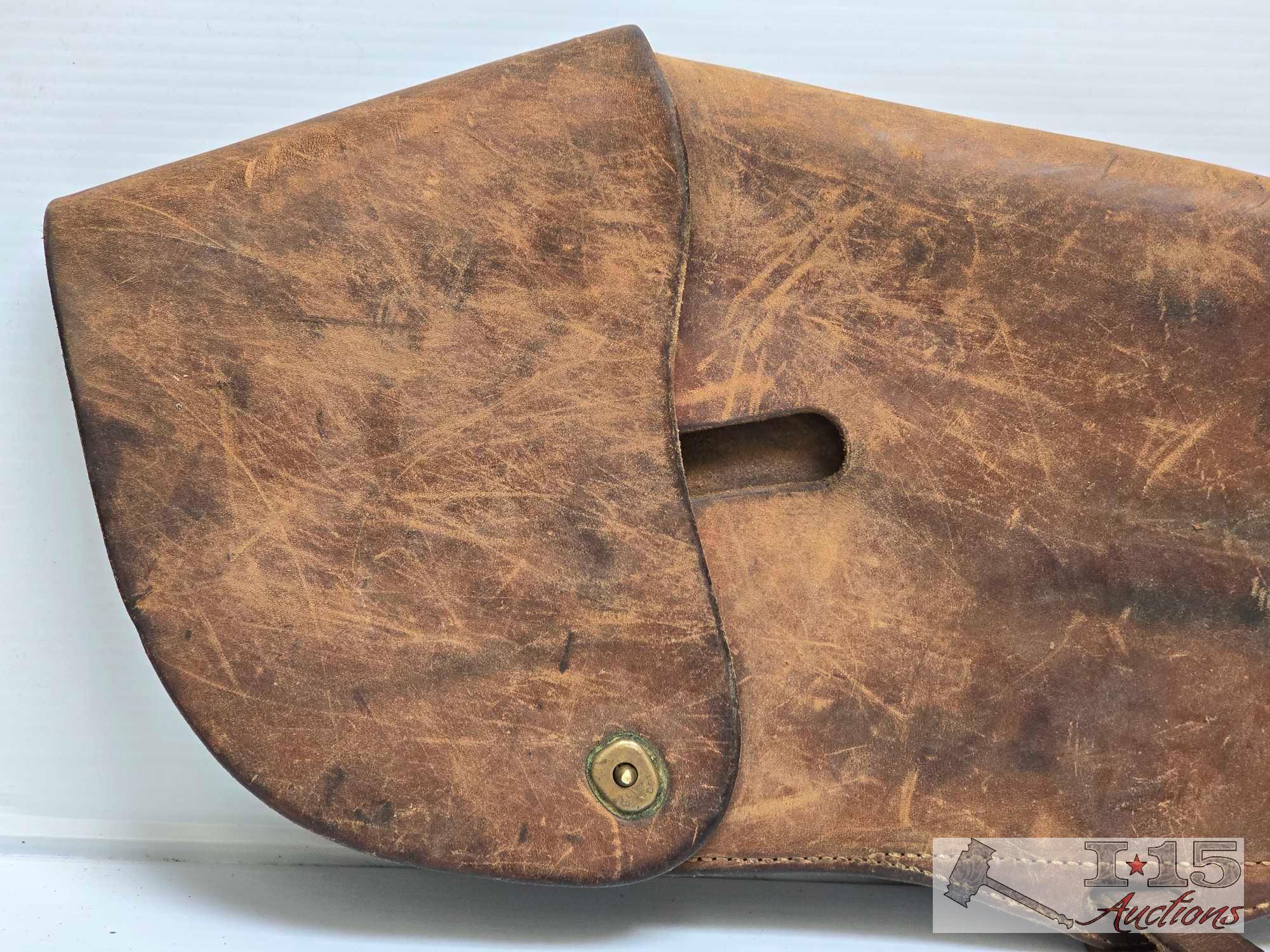 (4) Vintage Leather Saddle Scabbards