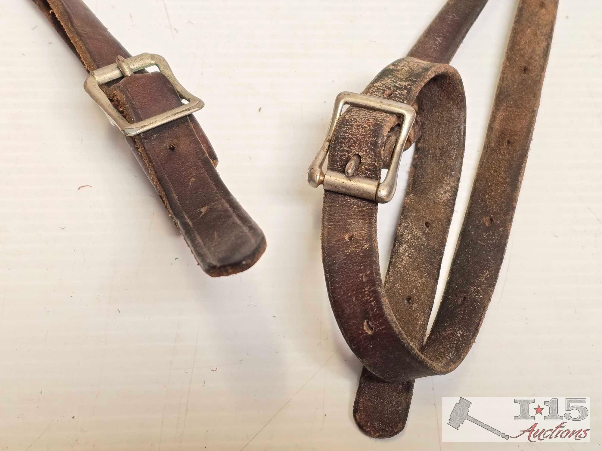 (4) Vintage Leather Saddle Scabbards