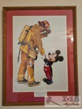 Framed DisneyLand Tribute to Firefighters, Sunland Fires 1993