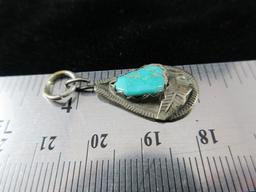 Turquoise Stone Pendant Angie C Sterling Silver