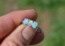 Opal Trio Ring in Sterling Silver