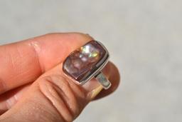 Fire Agate Ring in Sterling Silver
