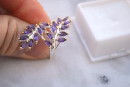 Amethyst Ring in Sterling Silver -- Size 8.