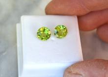 4.28 Matched Pair of Round Cut Peridots