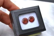 9.87 Carat Matched Pair of Round Cut Red Sunstone with Appraisal -- $4940 Appraised Value