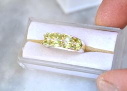 Peridot Ring in Sterling Silver -- Size 7.5