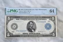 1914 $5 Philadelphia Bill Graded 64