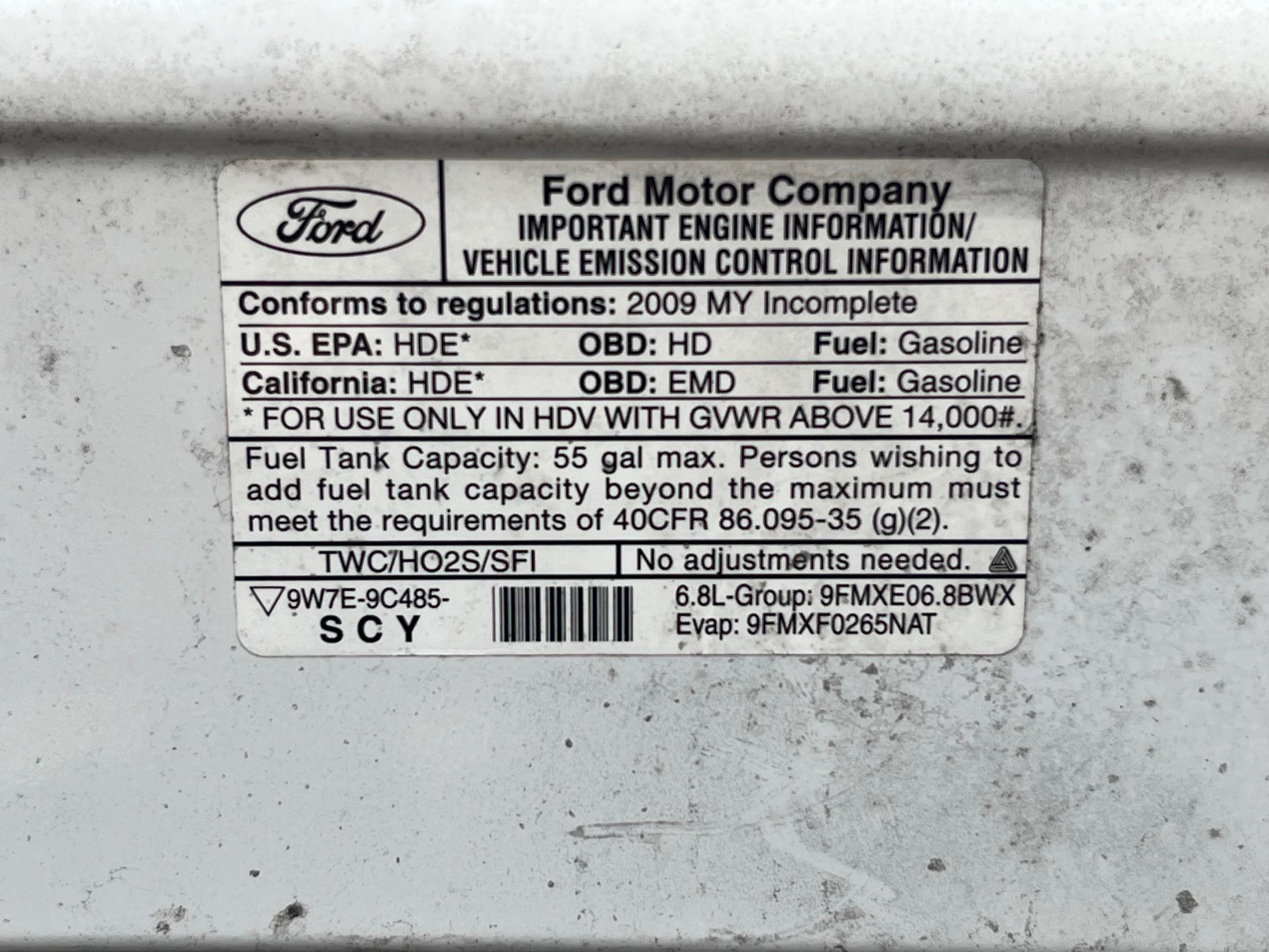 2009 Ford E450 super duty.