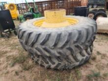 2 Goodyear 18.4R42 Tubeless Farm Implement Tires with Rims