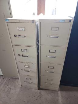 (2) 4 Drawer Metal File Cabinets, (3) 2 Door Metal Cabinets