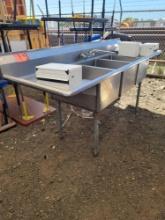 (1) 3-Compartment Stainless Steel Sink, Group of Misc. Items