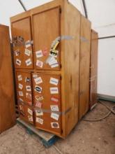 (3) 4-Door Wooden Storage Cabinets