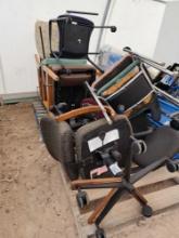 (4) Rolling Chairs, Group of Assorted Cushion Chairs