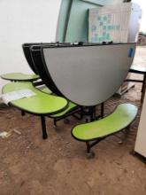 (2) Round Folding Cafeteria Tables