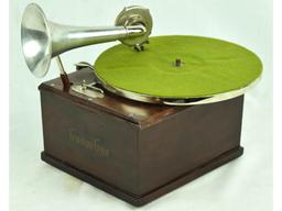 Trumpetone Table Top Disc Phonograph with Horn