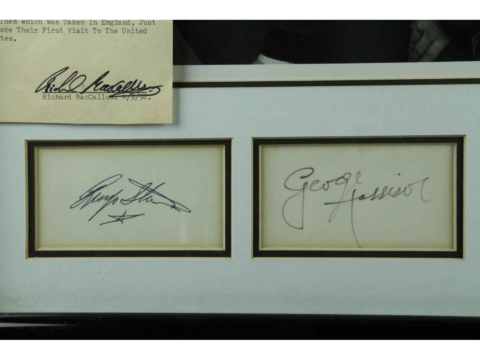Beatles Framed Photo With Matted Signatures