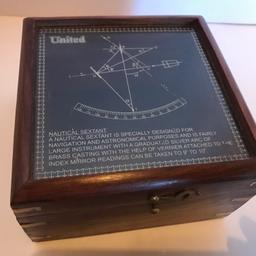 United Nautical Sextant in Wooden Box