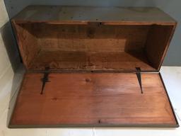 Antique Wooden Chest w/Dove Tailed Corners & Roped Side Handles