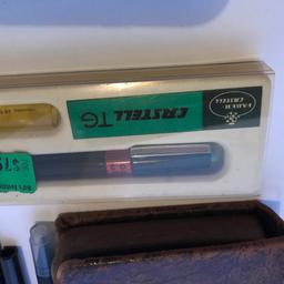 Vintage Pencil Case Full of Art Pens & Misc.