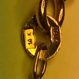 14K Gold Italian 7" Dainty Bracelet w/Cross Charm