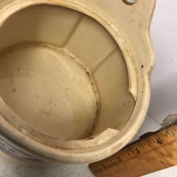 Vintage Pottery Salt Crock with Lid