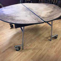 Large Round Rolling Banquet Style Folding Table