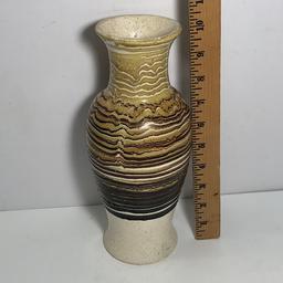 Vintage Multi-Tone Striped Royal Haegar Pottery Vase