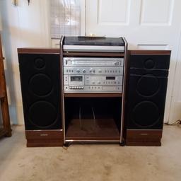 Vintage Sound Design Stereo, 8 Track, Cassette Tape, and Phono System - Tested and Works