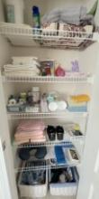 Closet Full of Various Supplies, Towels & More