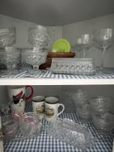 Cabinet Lot of Various Glassware