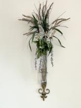 Nice Decorative Metal Wall Hanging with Artificial Arrangement in Vase