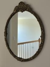 Oval Wall Mirror with Ornate Frame