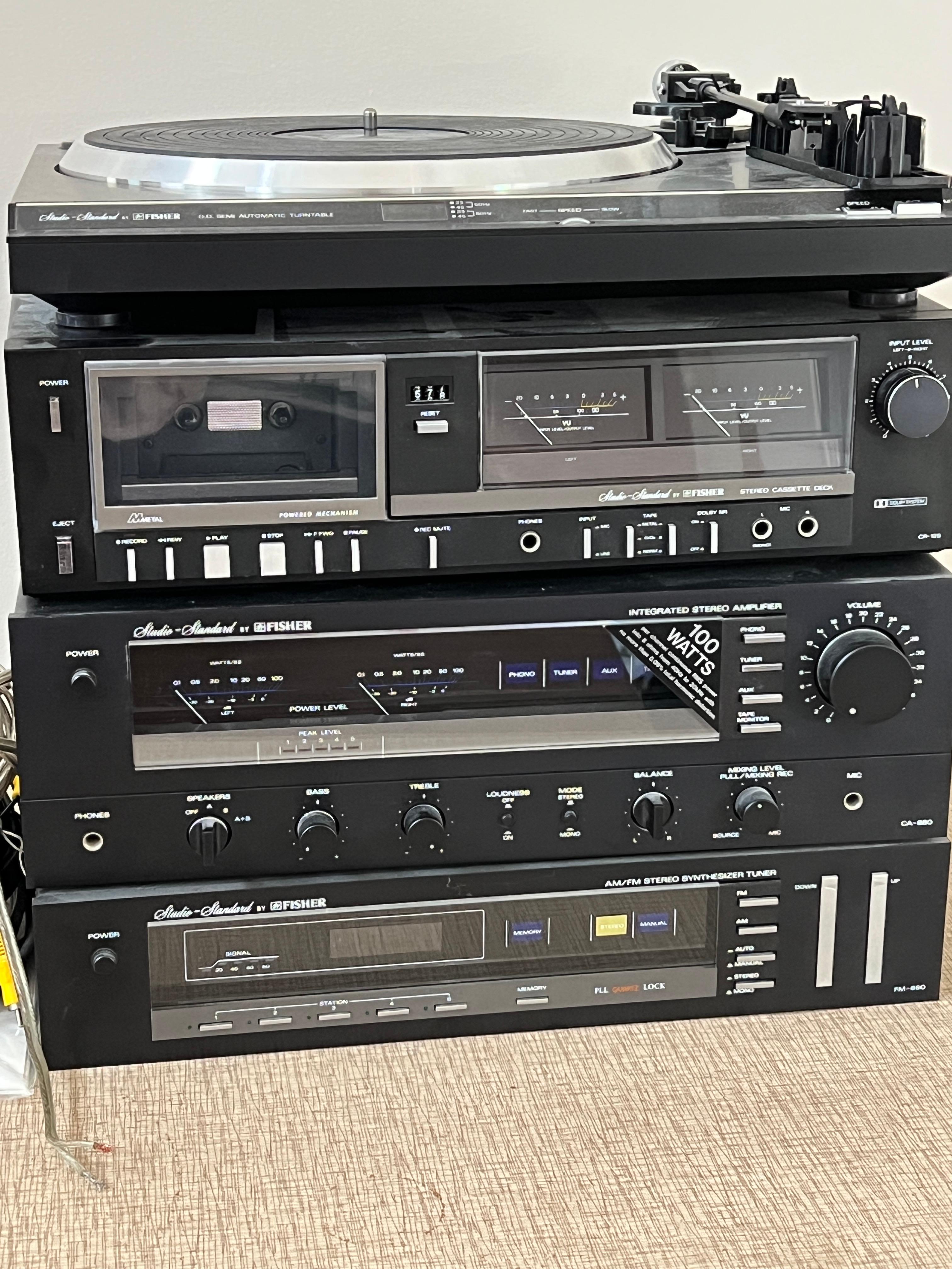 Stereo Systems with 2 Speakers, Amplifier, Cassette Deck, Synthesizer Tuner, Turntable & Accessories