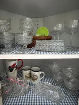 Cabinet Lot of Various Glassware