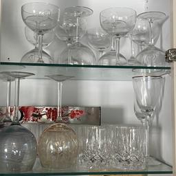 Cabinet Lot of Various Glassware & Misc Items