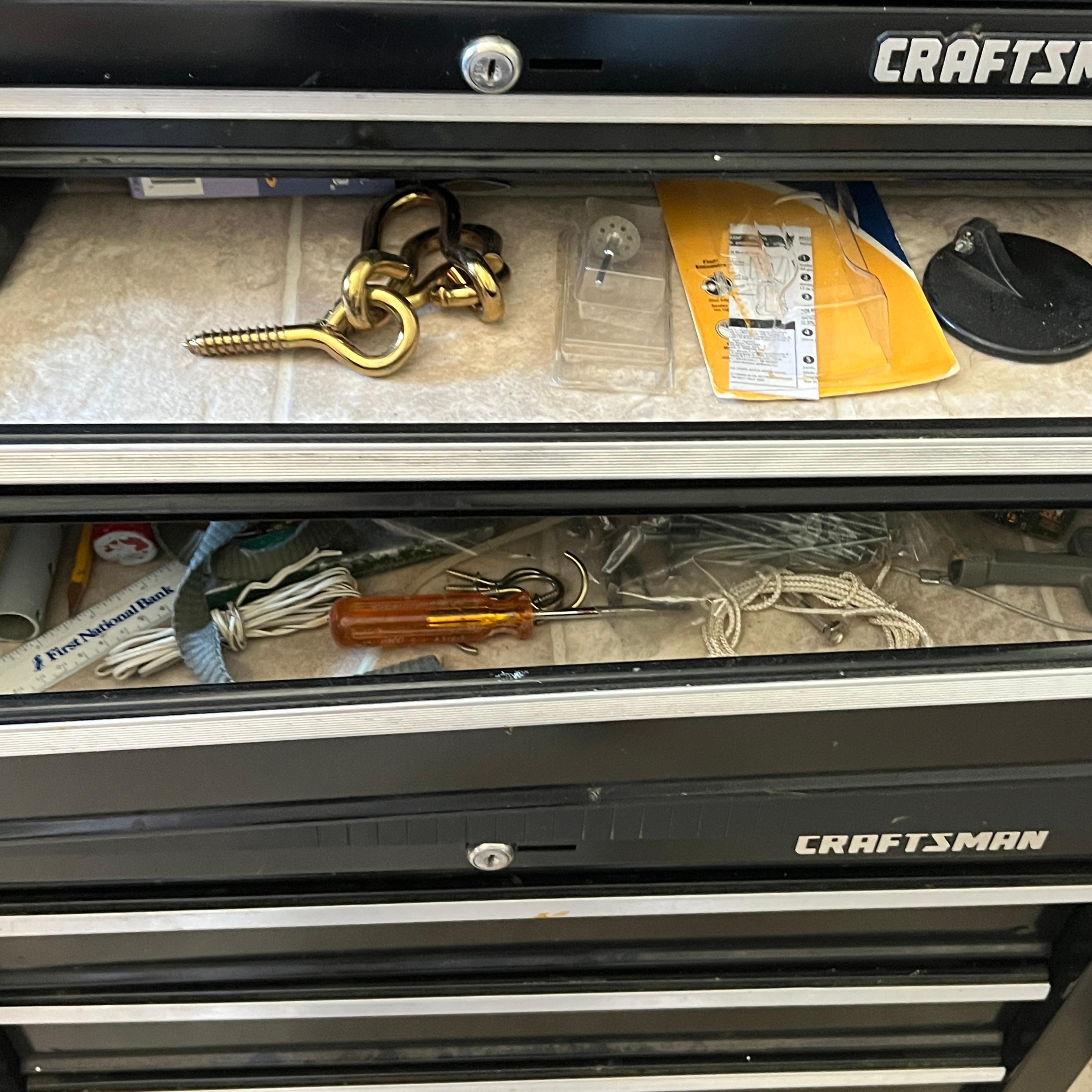 Tall Craftsman Rolling Toolbox with Keys & Various Tools