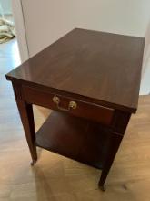 Beautiful Mersman 2-Tier Single Drawer End Table on Casters