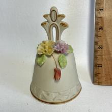 Vintage Capodimonte Bisque Porrcelain Floral Bell
