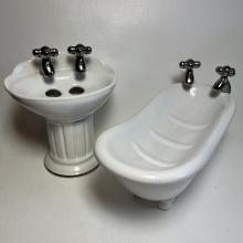 Adorable 2 Pc Bathroom Set - Toothbrush Holder & Soap Holder