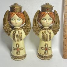 Pair of Decorative Chalkware Angel Figurines